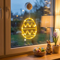 LED Easter Egg Lights Colorful Egg Ornament Battery Operated Hanging Lamp for Spring Decorations Window Tree Party