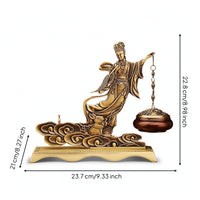 Hanging Incense Burner Brass-Colored Incense Burner with Standing Figure Ornament Zen Tabletop Accent Heat-Resistant