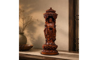 Hand Carved Buddha Statue Aged Finish Carved Buddha Statue Intricate Details Religious Decor for Collectors, Buddhists, Meditation Room