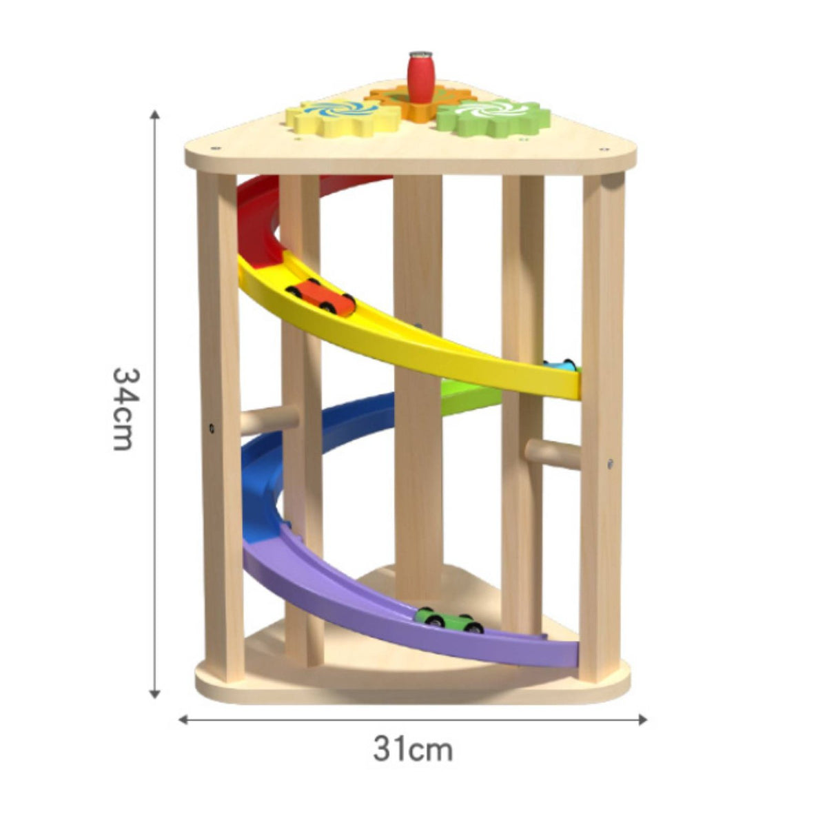 Made with Fir Wood Wooden Car Ramp Toy Educational Approach Inspired Toddler Car Ramp Playset Child Safe for Toddlers