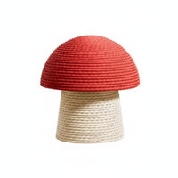 Scratch-Resistant Red Toadstool Cat Tree Sturdy and Stable Toadstool Cat Scratching Post With Dangling Toy Pet Furniture Space-Saving for Kittens, Small Cats, Living Room, Bedroom