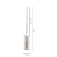 Wall-Mounted Toilet Brush with Holder Compact Toilet Brush with Refill Heads Cleaning Tool Long-Handled Space-Saving