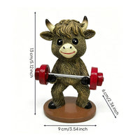 Bovine Figurine Cartoon Bovine Figurine with Resin Base Toy for Shelf, Desk