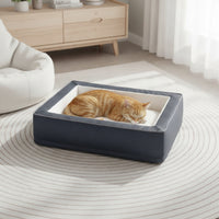 Rectangular Cat Bed Structured Cat Bed with Cushion Cozy for Small Pets, Indoor