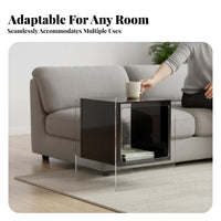 With Wheels Rolling Storage Cart Minimalist Design Tiered Rolling Organizer Transparent Frame Nightstand Long-Lasting Construction for Apartment Dwellers, Office Workers, Living Room, Bedroom, Small Areas, Bathroom