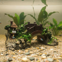 Aquatic Aquarium Landscape Bridge Realistic Design Aquarium Bridge Decoration