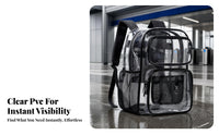 Water-Resistant PVC Backpack Padded Straps Clear Backpack