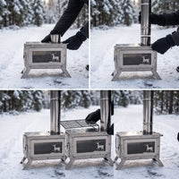 Portable Stainless Steel Camping Tent Wood Stove for Outdoor Heating and Cooking