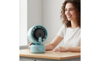 Digital Display Desktop Circulating Fan Space Saving Design Rechargeable Desk Fan 3 Speeds Quiet Engine for Dorm Room, Office, Travel