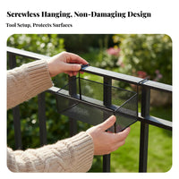 toolno-charge installation Railing-Mounted Plant Holder adaptable Railing Planter Box Detachable attachment Hanging container Space-Saving for Apartment Dwellers, Gardeners, property owners, Balcony, glazingsill, Kitchen, Bathroom