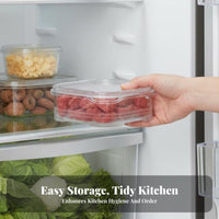 Divided Compartments meat Portioning Box health-safezer Safe Stackable Deli meat storage container crispKeeping Refrigerator Organizer food-safe plastic for Meal food-safeppers, Home Cooks, Office Workers, Kitchen