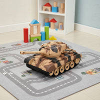 RC Armored Vehicle Toy Slope Climbing Battery-Powered Crawler Armored Vehicle Tracked Vehicle Realistic Design Rotating Turret