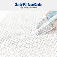 Correction Tape, Push-Button, Large Capacity, Replaceable, 12m Extended Case, PET Tape, Quiet Design