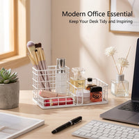 Metal Office Organizer Set with Pen Holder, 3 Piece Desk for Home Multifunctional File Rack Stationery