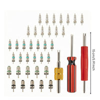 39 Pieces Refrigeration Component Core Assortment with Removal Tools Metal Climate Control Refrigeration Component Core Kit Threaded Hardware