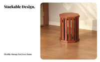Space-Saving Stackable Round Stool Retro Inspired Backless Chair long-lasting Household Furniture adaptable for Families, Homeowners, Renters, Small Apartments, Living Room, Kitchen, Party