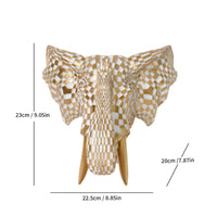Elephant Head Wall Sculpture Geometric Elephant Head Wall Mount Art for Entryway, Office