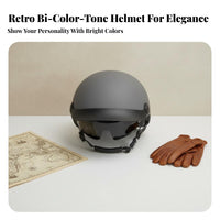Retro Design Half Helmet 3C Certified Lightweight Half Helmet Breathable Guarding Headwear for Town Cyclist S, Adults, Commuting, Daily Use