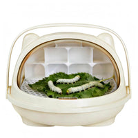 Perforated Silkworm Breeding Box Arched Handle Clear Silkworm Breeding Box Molded Compartments Pet Supplies Compact