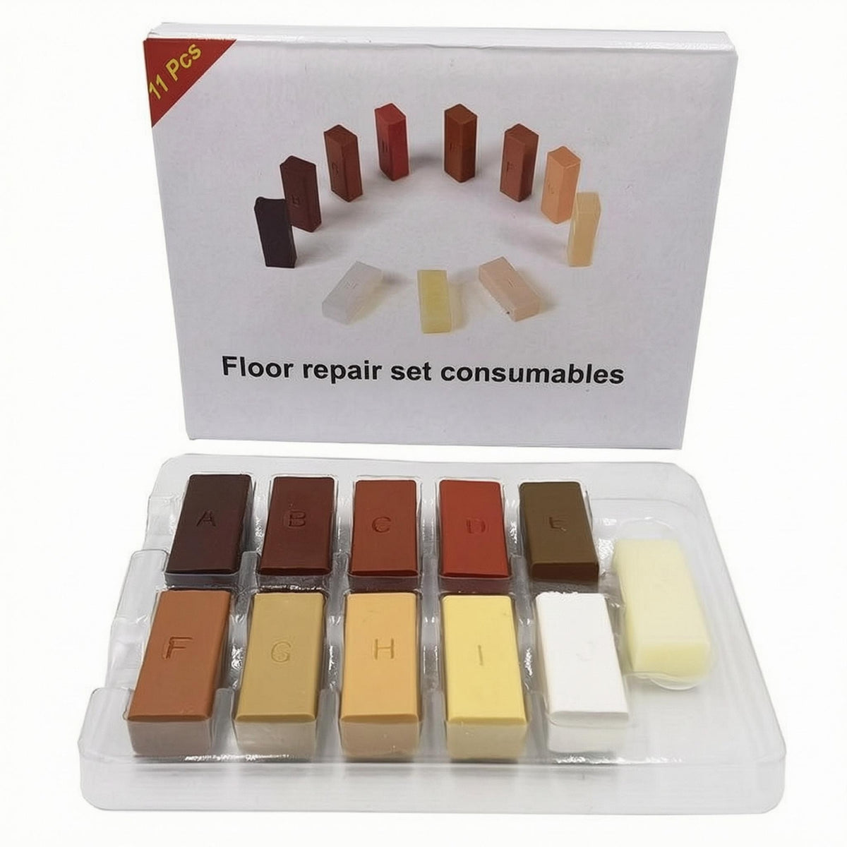 11 Pieces Wood Floor Repair Sealant Set Letter Marked Floor Repair Sealant