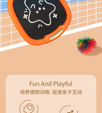 Kids Badminton Racket Set with Silent Mesh Surface, Outdoor Play, Ages 4-6