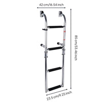 Stainless Steel Folding Boat Ladder Non-Slip Side Mount Transom Ladder Heavy Duty Marine Hardware for Yacht