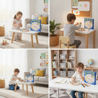Wooden Rope Puzzle Board Game Brain-Teasing Wooden Rope Puzzle Untangling Game Reasoning Elastic for Children, Home, Classroom