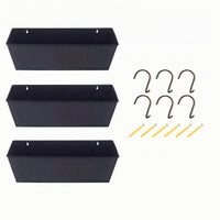 3 Pieces Wall Planter with Hooks Rectangular Wall-Attached Planter Easy to Install for Gardeners, Balcony, Fence