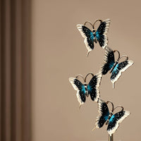 Crystal Butterfly Ornament Gold Tone Butterfly Decor with Crystal Polished Tabletop Sculpture for Living Room