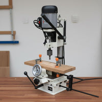 Adjustable Worktable Benchtop Mortiser Multi-Functional Square Hole Drill Press Heavy Duty Electric Tenoning Machine for Woodworkers, Carpenters, DIY Enthusiasts, Workshop, Garage