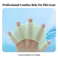 2 Pieces Improves Technique Silicone Hand Fins Soft & Flexible Silicone Webbed Gloves High Elasticity for Children, Beginners