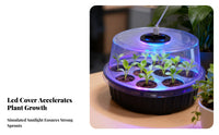 13-Hole Seedling Starter Tray with Light Reusable Round Nursery Box Featuring Growth Light Indoor Plant Sprouting Kit for Gardeners, Beginners