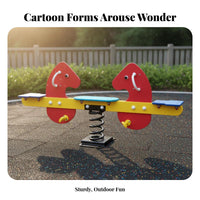 2-Person Bouncy Rider Cooperative Play Seesaw Vividly Colored Comfortable Seats for Children, Toddlers, Kindergarten