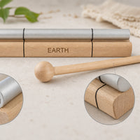 Bar Chime with Striker Handheld Energy Chime with Mallet Sound Healing Instrument Portable Wooden for Practitioners, Mindfulness