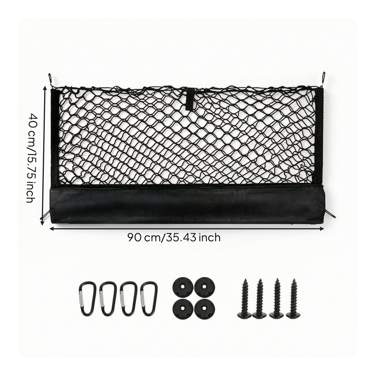 Double-Layer Cargo Net Universal Car Cargo Net Car Trunk Organizer with Mesh Flexible Heavy-Duty for Travelers, Road Trips
