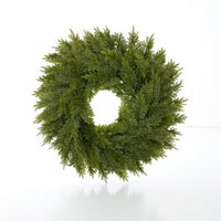 Faux Fir Wreath Soft Textured Decorations for Entrance, Mantel