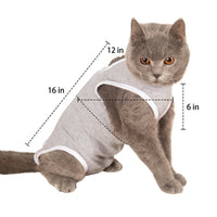 Post Surgery Cat Suit, Sleeveless Vest Style Cat Recovery Suit, Adjustable Anti Licking Cat Spay Recovery Suit and Cat Neuter Recovery Suit