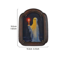 Halloween Cute Ghost Holding Candle Decorative Frame with Baroque Style