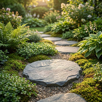Grey Stone Landscaper Stepping Stones Border Outdoor Garden Pathway Pavers, High Strength Waterproof Stone for Home or Garden
