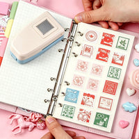 Spring-Loaded Stamp Punch Manual Scalloped Edge Punch Portable Stamp Hole Puncher Sleek for Card Making