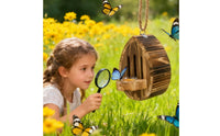 Butterfly House with Feeder Wooden Butterfly House Decorative Garden Decor for Gardeners