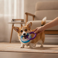 Interconnected Rings Toy Interactive Dog Tug Loop Bite-Resistant Tug Loop Toy for Young Dogs, Pet Owners, Indoor Play