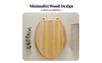 Long-Lasting Solid Wood Toilet Seat Waterproof Thickened Wood Toilet Seat Anti-Corrosive Bathroom Hardware for Homeowners, Adults, Restroom, Home