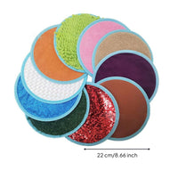 10 Pieces Sensory Mats with Eyelet Floor-Based Sensory Pads Tactile Discs Shaggy Textured Tactile Toy Sequined for Children