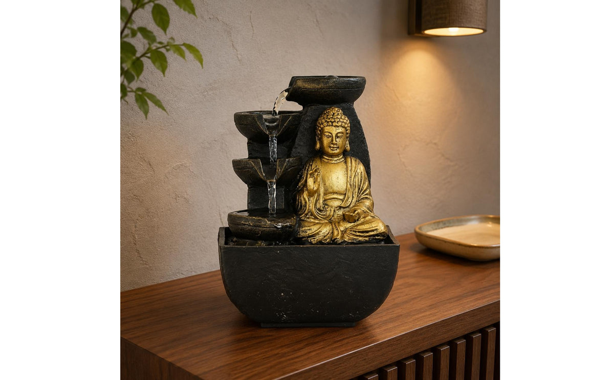 Tranquil Tabletop Water Feature Compact Size Desktop Water Feature Easy to Set up Mini Indoor Waterfall Statue for Tea Table