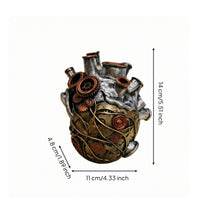 Steampunk Heart Vase Vintage Gear-Heart Vase Decorative Display