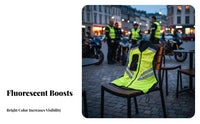 Reflective Motorcycle Vest 360° Reflectivity Luminous Yellow Safety Vest High Visibility Clothing Lightweight & Breathable