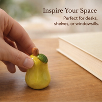 Ceramic Pear Figurine Home Decoration for Living Room Decor, Realistic Fruit Ornament for Shelf Display, Porcelain Material Gift