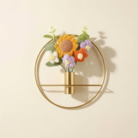 Modern Wall Vase with Flowers Minimalist Metal Vase Flowers Wall Art Boho Outdoor for Bedroom