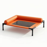 Breathable Elevated Dog Bed Cooling Raised Dog Bed Sturdy Pet Cot with Side Cushion Heavy-Duty for Indoor